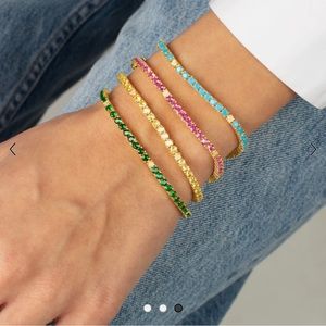 Adina Eden Yellow Pave Accented Colored Tennis Bracelet